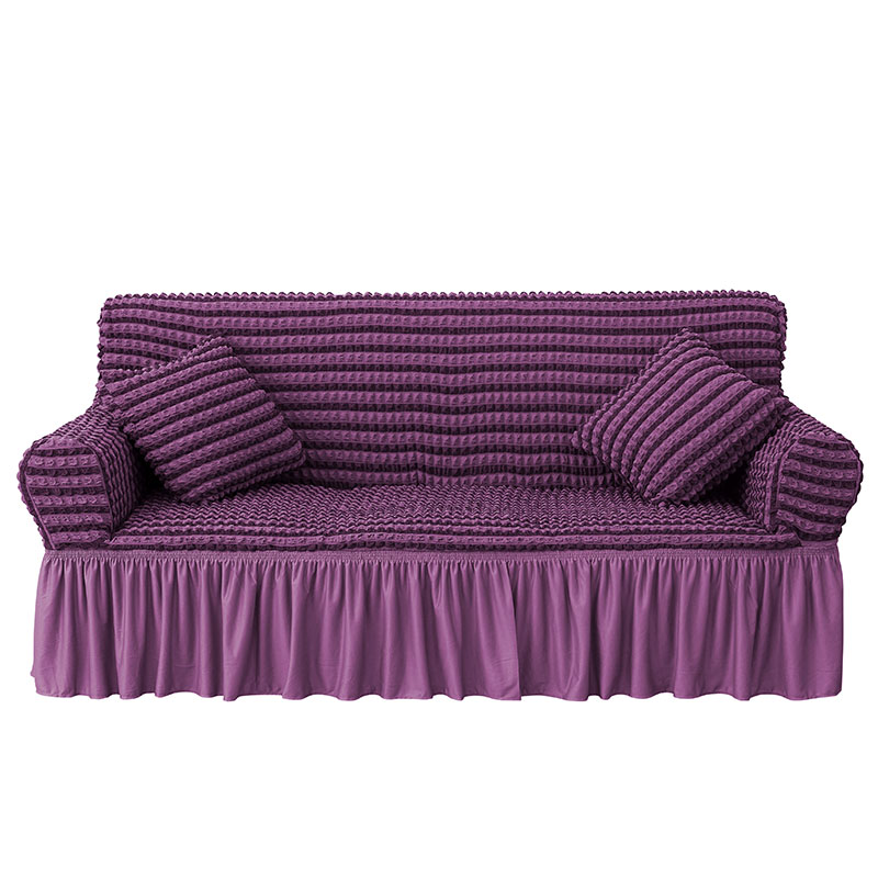 Ruffled Seersucker Sofa Cover